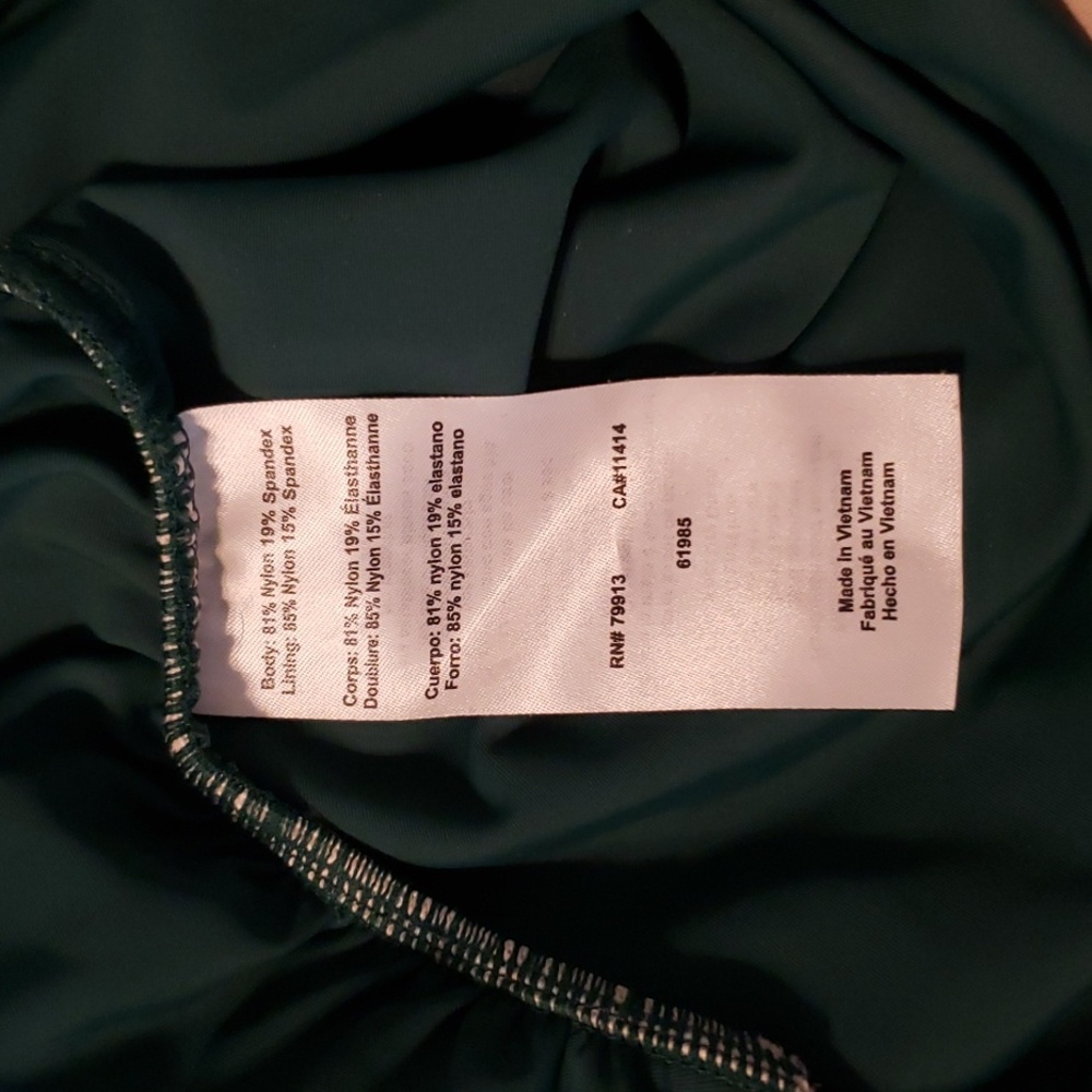 A Pea in the Pod Maternity Wrap Swimsuit Teal Green Medium - Picture 7 of 8